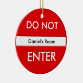 Ornement Rond En Céramique N'entrez pas dans l'affichette de porte (Droite)
