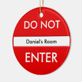 Ornement Rond En Céramique N'entrez pas dans l'affichette de porte (Gauche)