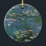 Ornement Rond En Céramique Nénuphars de Claude Monet, Fleurs Vintages<br><div class="desc">Nénuphar (1916) par Claude Monet. Water Lilies est un impressionisme vintage de peinture florale d'art. Jardin fleuri de la saison de printemps de Monet à Giverny, France. Ce paysage est l'une des nombreuses variations de peintures de nénuphars que Monet peint par son étang. À propos de l'artiste : Claude Monet...</div>