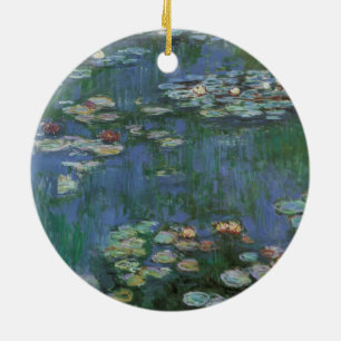 Ornement Rond En Céramique Nénuphars de Claude Monet, Fleurs Vintages