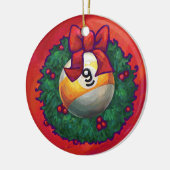 Ornement Rond En Céramique Neuf boules en couronne rouge pour Noël (Gauche)