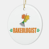 Ornement Rond En Céramique Nny Leaf Raking (Gauche)