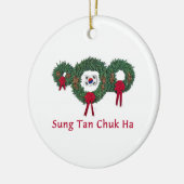 Ornement Rond En Céramique Noël 2 de la Corée (Gauche)