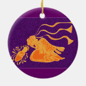 Ornement Rond En Céramique Noël anges saluent Jésus (Dos)