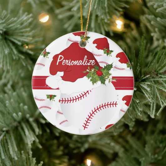 Ornement Rond En Céramique Noël ⚾ baseball (Arbre)