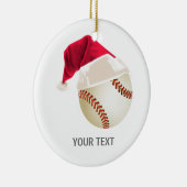 Ornement Rond En Céramique noël de baseball (Droite)