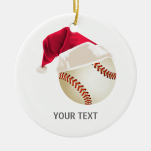 Ornement Rond En Céramique noël de baseball
