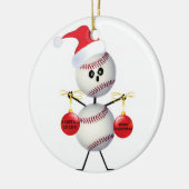 Ornement Rond En Céramique Noël de baseball (Gauche)