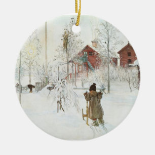 Ornement Rond En Céramique Noël de Carl Larsson en Suède
