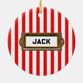 Ornement Rond En Céramique Noël de golf créatif (Dos)