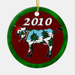 Ornement Rond En Céramique Noël de laiterie : 2010