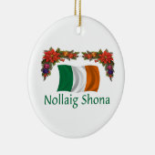 Ornement Rond En Céramique Noël de l'Irlande (Droite)