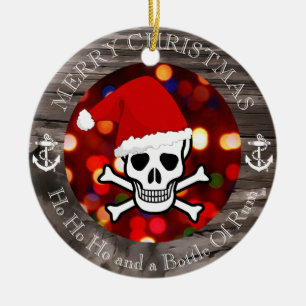 Ornement Rond En Céramique Noël de pirate