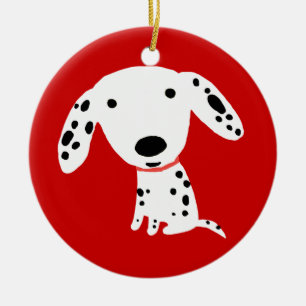 Ornement Rond En Céramique Noël des Fêtes de Noël des Chiens Coquelicots d
