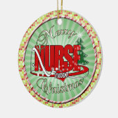 ORNEMENT ROND EN CÉRAMIQUE NOËL D'ÉTUDIANTE D'INFIRMIÈRE (Gauche)
