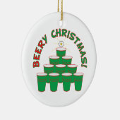 Ornement Rond En Céramique Noël d'odeur de bière ! (Droite)