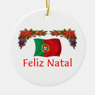 Ornement Rond En Céramique Noël du Portugal