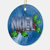 Ornement Rond En Céramique Noel en verre souillé (Gauche)