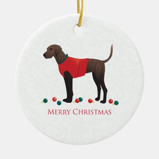 Ornement Rond En Céramique Noël Plott Hound (Devant)