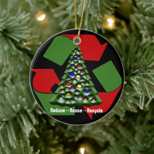 Ornement Rond En Céramique Noël Recyclables