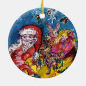 ORNEMENT ROND EN CÉRAMIQUE NOËL UNE LETTRE / PÈRE NOËL AVEC CADEAUX MONOGRAMM (Dos)