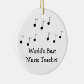Ornement Rond En Céramique Noir et blanc Notes musicales Enseignant (Droite)