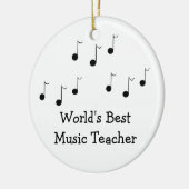 Ornement Rond En Céramique Noir et blanc Notes musicales Enseignant (Gauche)