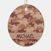 Ornement Rond En Céramique Nom bronzage Brown de camouflage de Camo (Gauche)