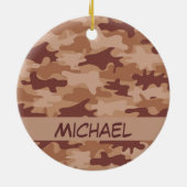 Ornement Rond En Céramique Nom bronzage Brown de camouflage de Camo (Dos)