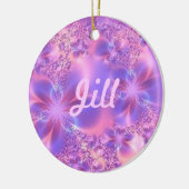 Ornement Rond En Céramique Nom de la fleur fractale (Gauche)