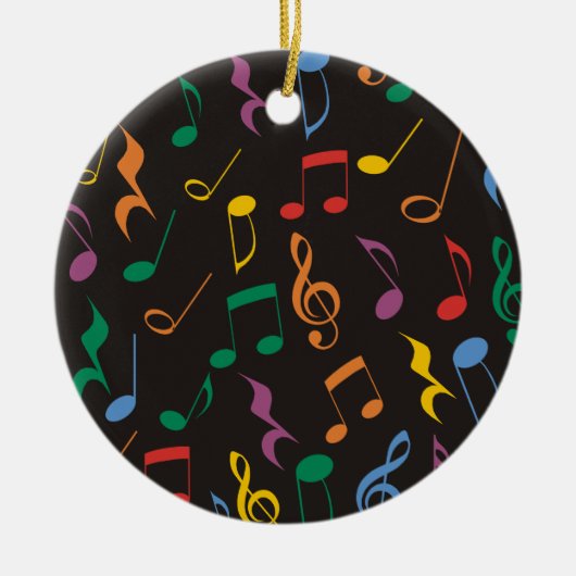 Ornement Rond En Céramique Notes de musique colorée (Devant)