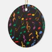 Ornement Rond En Céramique Notes de musique colorée (Gauche)