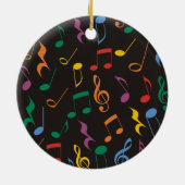 Ornement Rond En Céramique Notes de musique colorée (Dos)
