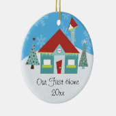 Ornement Rond En Céramique Notre premier Noël (Droite)