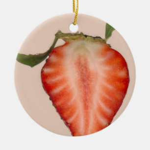 Ornement Rond En Céramique Nourriture - Fruit - Tranche de Fraise