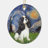 Ornement Rond En Céramique Nuit étoilée - Cavalier (trois couleurs) (Gauche)