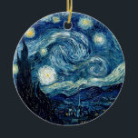 Ornement Rond En Céramique Nuit Starry by Vincent Van Gogh<br><div class="desc">Nuit Starry by Vincent Van Gogh</div>