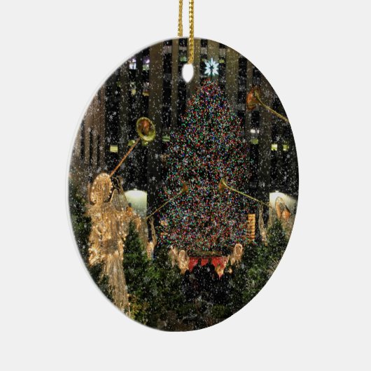 Ornement Rond En Céramique NYC Rockefeller Center (Droite)