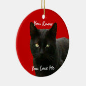 Ornement Rond En Céramique Observation de chat noir (Droite)