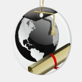 Ornement Rond En Céramique Obtention du diplôme (Gauche)