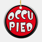 Ornement Rond En Céramique Occupé ou ouvrez l'affichette de porte réversible (Dos)