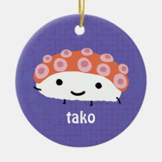 Ornement Rond En Céramique Octopus Sushi (tako) Cute Kawaii Caractère Vacance