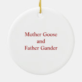 Ornement Rond En Céramique Oie de mère et coup d'oeil de père (Dos)