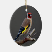 Ornement Rond En Céramique Oiseau de chardonneret (Droite)