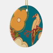 Ornement Rond En Céramique Oiseaux lunaires (Droite)