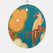 Ornement Rond En Céramique Oiseaux lunaires (Gauche)