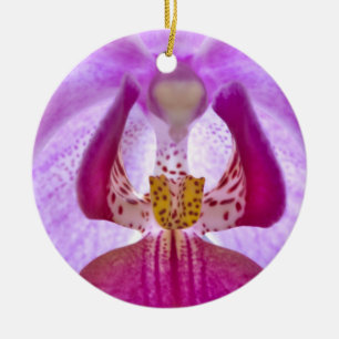 Ornement Rond En Céramique Orchidée