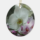 Ornement Rond En Céramique Orchidées blanches et violettes (Gauche)