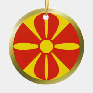 Ornement Rond En Céramique Organisation du drapeau de la Macédoine du Nord
