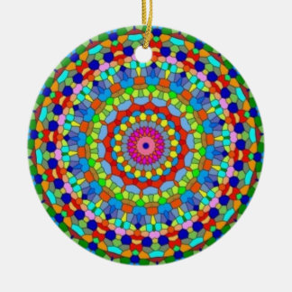 Ornement Rond En Céramique Ornement multicolore de kaléidoscope en verre